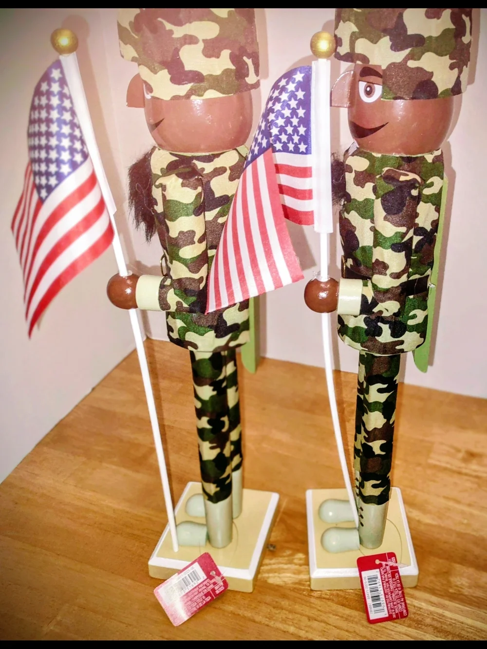 Ashland Camouflage Soldier Nutcracker with American Flag - Green, Brown, Tan - Picture 2 of 3